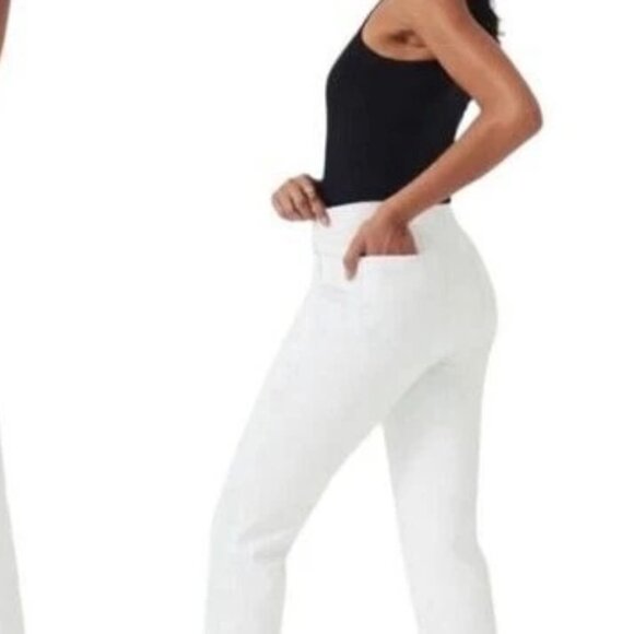 SPANX On-The-Go Slim Stretch Cropped Pants Jeans White Medium - Picture 4 of 4